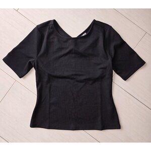 Worthington Black Tops for Women Crew Neck Short Sleeve